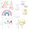 thumbnail image 2 of Decoración de tarta Qoadwem con diseño de unicornio y arcoíris para cumpleaños de niñas, 2 of 6
