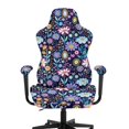 thumbnail image 3 of Whosucclay Purple Hippie Flower Print Gaming Chair Cover, Stretchable Elastic Computer Desk Chair Cover with Armrest Covers, 4Pcs Soft Non Fading Office Chairs Covers Slipcovers, 3 of 8