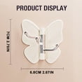 thumbnail image 5 of 3Pc Butterfly-Shaped Swivel Adhesive Hooks, 360° Rotating Towel Hooks, Decorative Wall Mount Hangers, Waterproof Self-Adhesive Hooks for Bathroom and Kitchen, Multi-Hook Organizer for Towels, Hats, 5 of 5