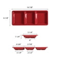 thumbnail image 2 of Excellante Passion Red melamine dinnerware collection 14.75 x 6.25 inch x 1.375 inch rectangular 3 section compartment tray, comes in each, 2 of 2