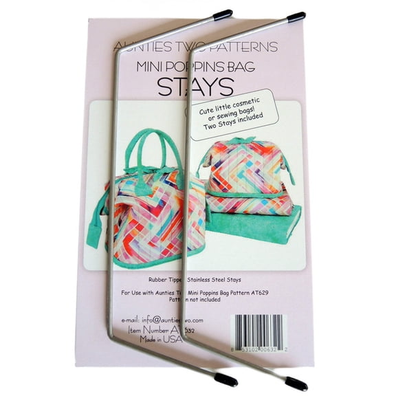 Stays 2-Pack Size E 9-inch x 3-inch AT632 for Mini Poppins, City Bag Downtown, Dutchy Dopp, Woolly Project Patterns by Aunties Two