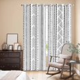 thumbnail image 3 of Kitchen Curtains 84 Inch Length 2 Panels, Farmhouse Boho Grommets Window Treatment Curtain, Vintage Abstract Geometric Striped Thermal Curtains Drapes for Living Room/Bathroom, 3 of 9