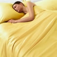 thumbnail image 5 of Ntbay 2 Pack Satin Standard Breathable Pillowcases for Hair and Skin, Ultra Soft and Smooth Pillow Cases Set with Hidden Zipper, 20" x 26", Yellow, 5 of 5