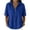 Blue, variant on Women's Short-Sleeve Turtleneck Top, Solid-Color Zipper Mock Neck Shirt, Casual Pullover Collar Blouse, Breathable Summer Top for Daily Wear