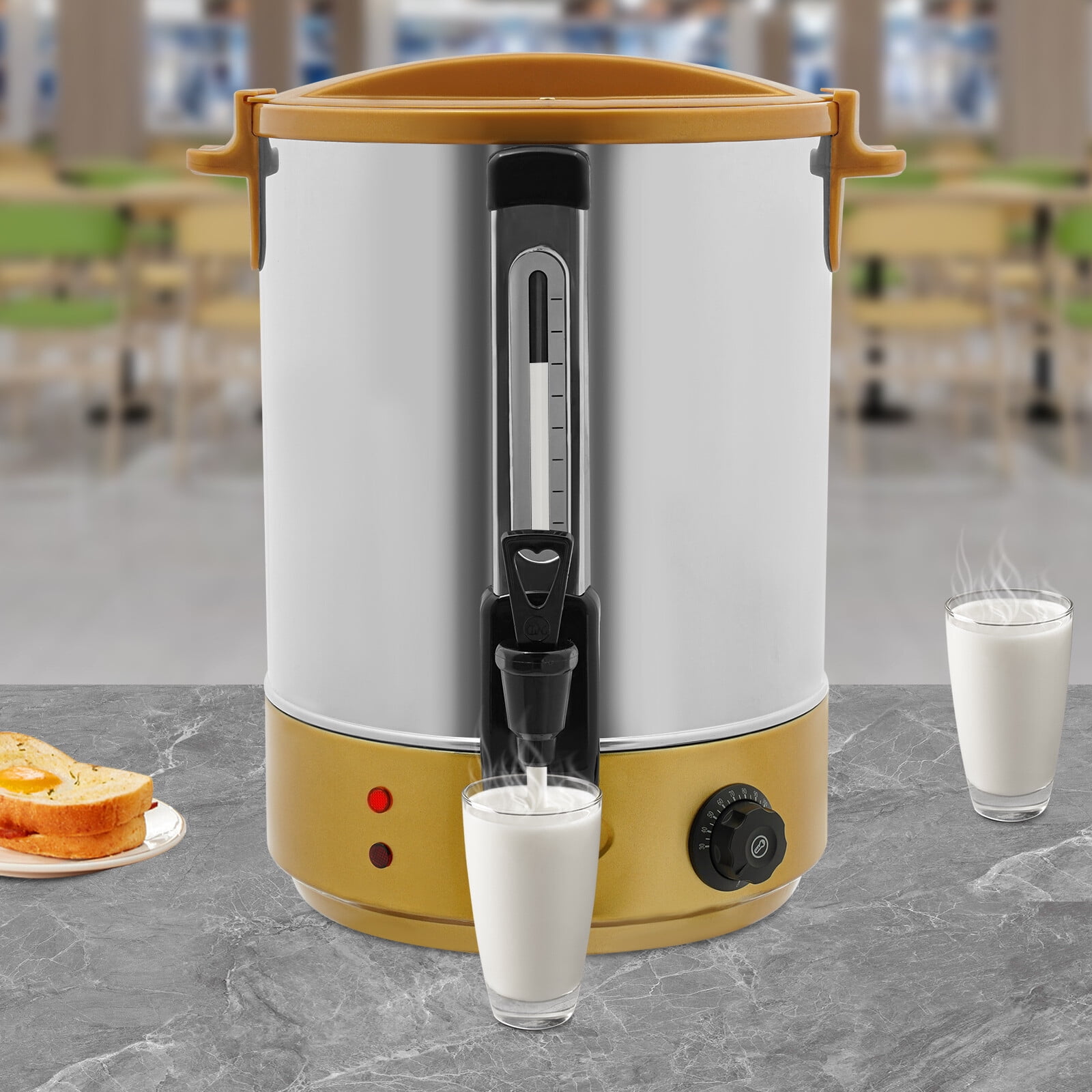 19.2 L 304 Stainless Steel Commercial Hot Water Dispenser with Water Level Gauge