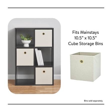MAINSTAYS 6 CUBE STORAGE ORGANIZER, BLACK