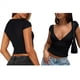 thumbnail image 3 of Camisetas Sin Mangas para Mujer, de Verano, con Cuello en V, para Salir, con Encaje Fruncido, Camisetas Casuales de Moda. Negro L, 3 of 6