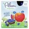 Plum Organics, Applesauce Mashups with Blueberry & Carrot, 4 Pouches, 3.17 oz