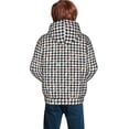 thumbnail image 3 of Bingfone Black And White Houndstooth Pattern Youth Classic Hoodies Soft Hooded Pullover Sweatshirts for Girls and Boys, 3 of 6