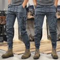 thumbnail image 4 of Pantalones cargo estilo americano para hombre, de primavera y otoño, de pierna recta, tácticos, informales, para exteriores, listos para trabajar, 4 of 5
