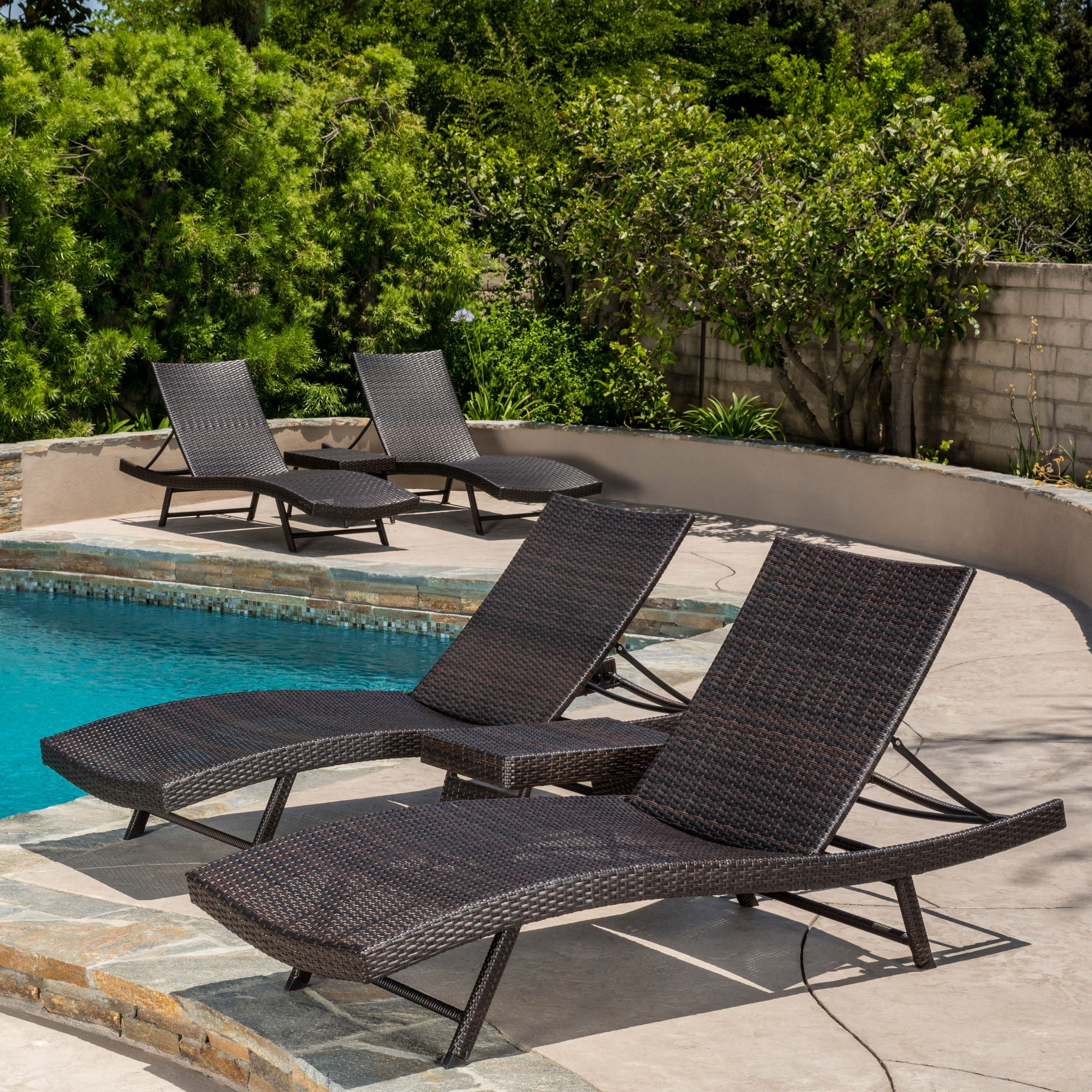 Anthony Wicker Chaise Lounger Set, Multibrown