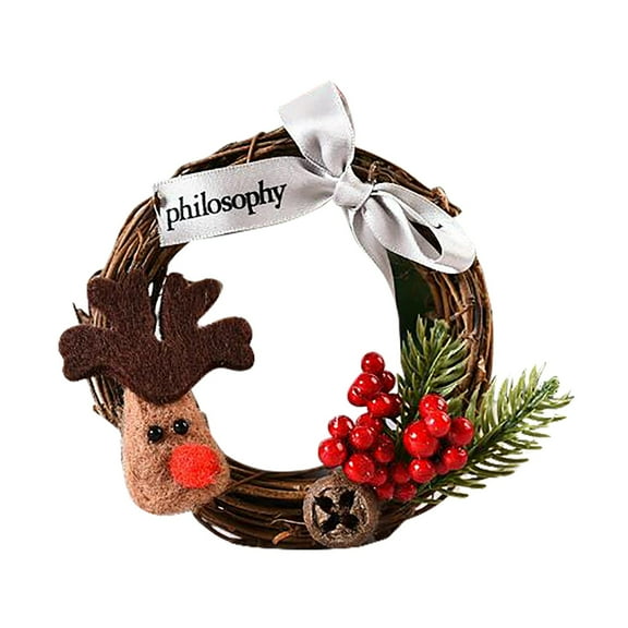 Christmas Dead Branches Front Door Wreaths, 4" Christmas Bows Decorations Garlands, Pine Cones Berry Christmas Ornaments Wreaths, Exquisite Bows Christmas Door Wreaths