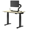 thumbnail image 1 of Desky Dual Mini Sit Stand Desk - Classic Oak / 40 x 24 inches / Matte Black, 1 of 10