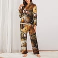 thumbnail image 2 of Lsque Modern Floral Guinea Pig Pattern Long Sleeve Pajama Set for Women - Soft 2-Piece Sleepwear and Loungewear Set with Pockets, Comfy Nightwear-Small, 2 of 7