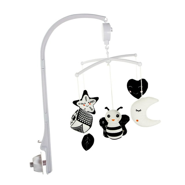 Soporte móvil giratorio para bebé, caja de música sensorial, decoración de cuna, cama de bebé, juguete, móvil, móvil para cuna para coche Sunnimix Titular de campana de cama