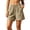 Khaki-shorts for women, variant on Cotton Linen Shorts for Women Vintage Elastic Waist Loose Short Pants Casual Beach Vacation Shorts with Pockets
