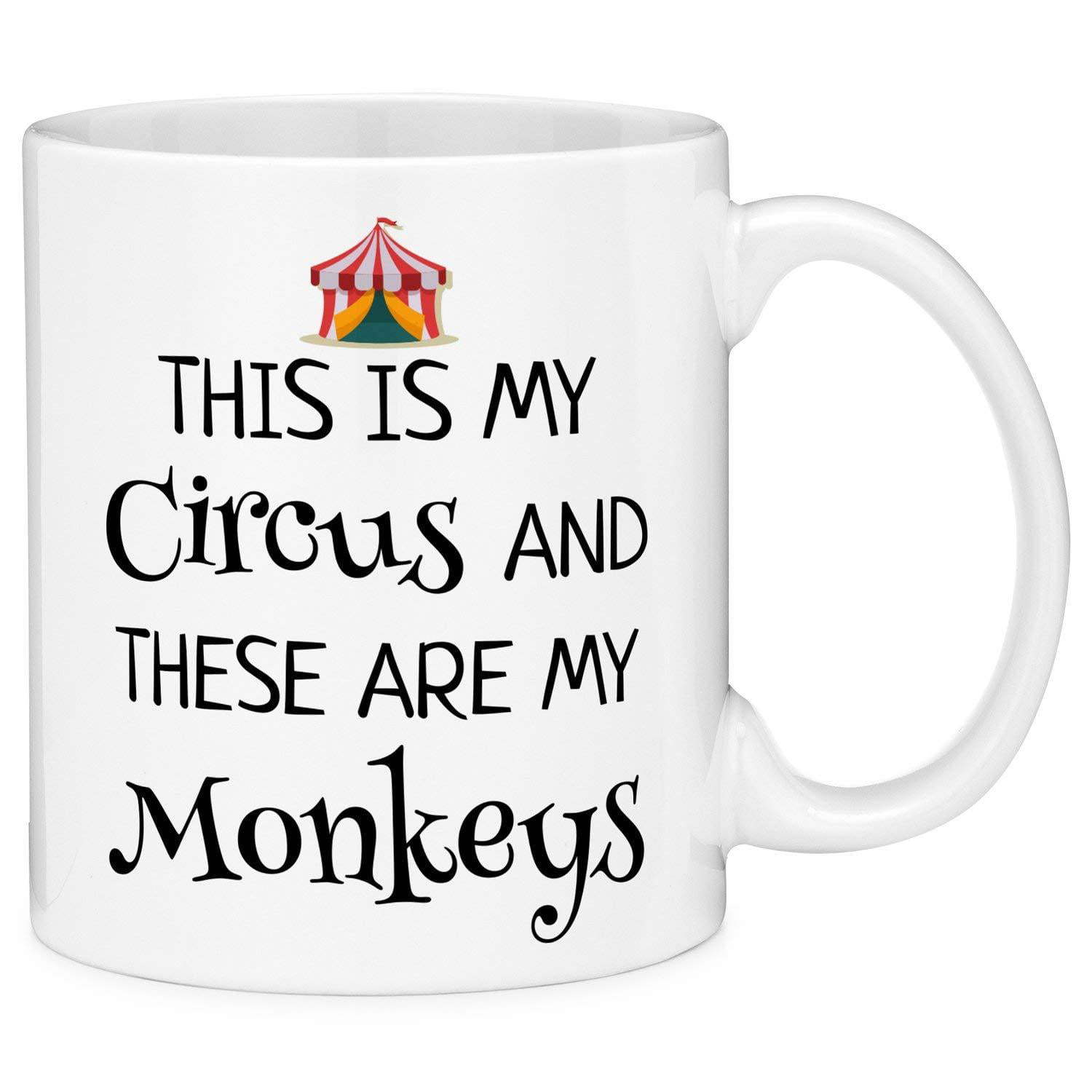 11oz Mugvana This Is My Circus And These Are My Monkeys Mom and Kids Funny Gift Coffee Mug 