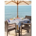 thumbnail image 2 of Happy Easter Outdoor Tablecloth - 54x54 Inch Square Dining Table Cover, Colorful Eggs Spring Tulips Flowers Farm Wooden Waterproof Outdoor Table Cloth with Umbrella Hole & Zipper for Picnic/Patio, 2 of 7