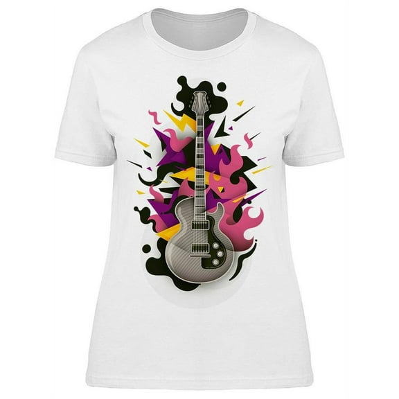 Abstract Style Electric Guitar Tee Women's -Image by Shutterstock
