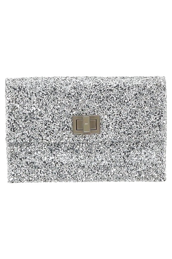 Pre-Owned Anya Hindmarch Valorie Clutch in Silver Glitter