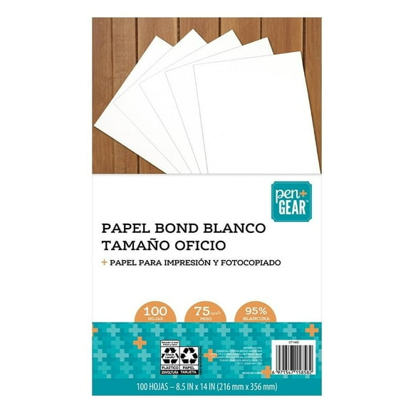 Resma de Papel Pen+Gear 100 Hojas Tamaño Oficio Blancas