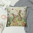 thumbnail image 2 of FUMJ  Happy Easter Bunny Flowers Throw Pillow Cover, Butterfly Rabbit Cushion Case Decoration for Sofa Couch, 2 of 5