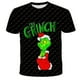 thumbnail image 3 of Venta caliente de camiseta de niño monstruo verde navideño impresión 3d moda de moda impresa manga corta, 3 of 5