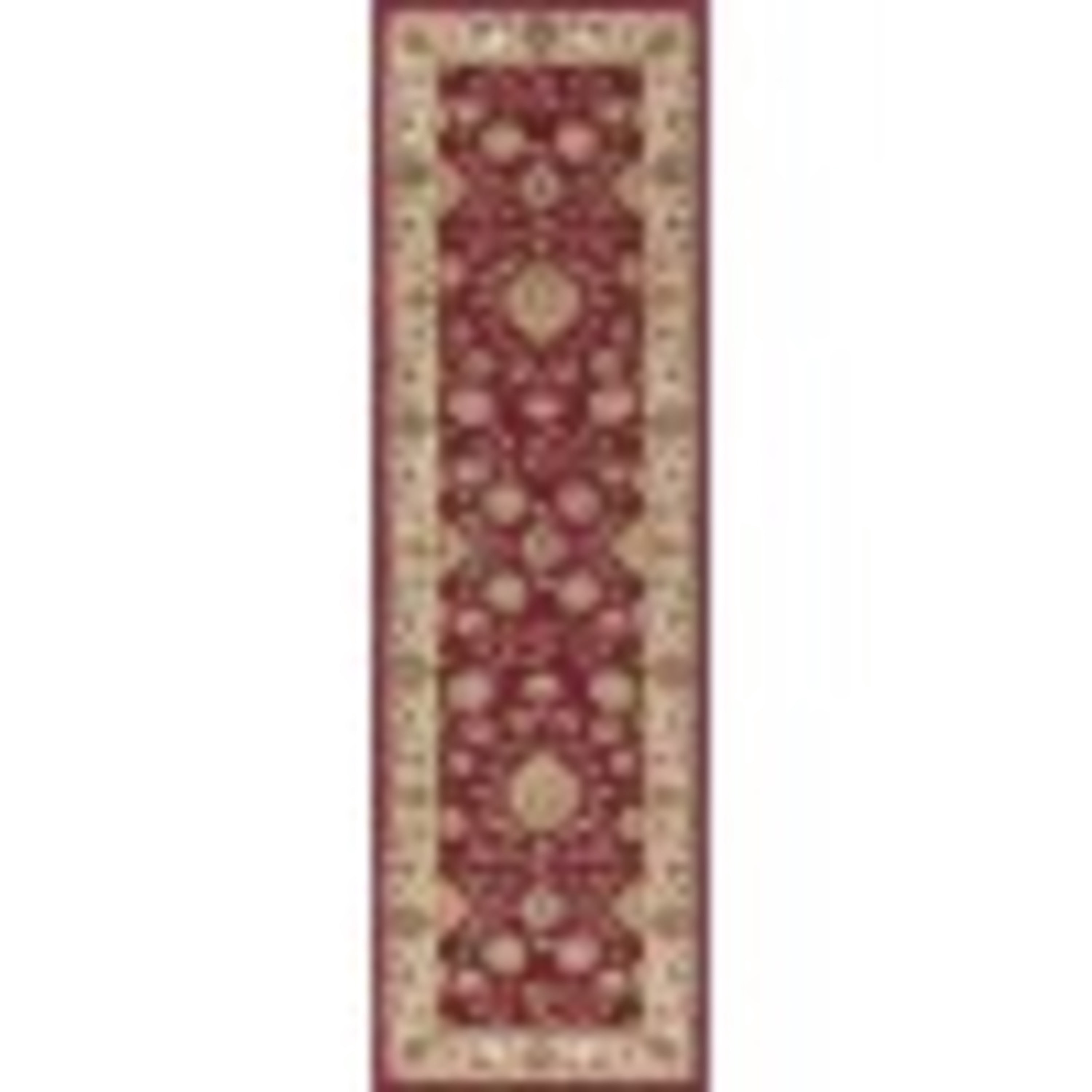 Sensation Transitional 2' x 7' Red and Beige Polypropylene Indoor Area Rug