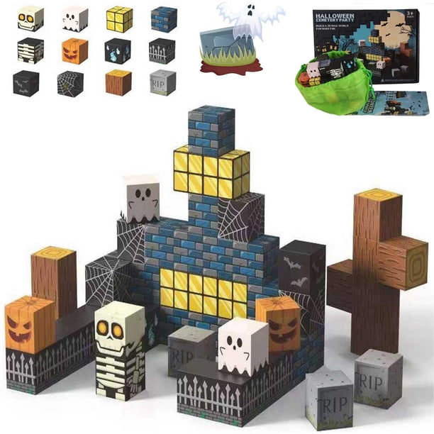 Set de construcción con bloques magnéticos para Spooky Town Halloween