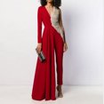 thumbnail image 3 of CAROOTU Femmes Combinaisons Mode Asymétrique Conception Profonde V Cou Taille Haute Slim Robe de Soirée, 3 of 7
