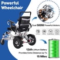 thumbnail image 4 of MERITLIFE Electric Wheelchair for Adults, 30 Miles Long Range, 500W Powerful Motor, All-Terrain Foldable Wheelchair, Portable and Compact with Dual Batteries, Airline Approved for Seniors and Travel, 4 of 12