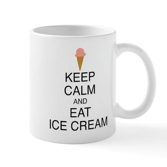 CafePress - Keep Calm And Eat Ice Cream - 11 oz Ceramic Mug - Novelty Coffee Tea Cup