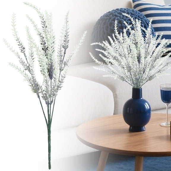 PPKVUFD 1 Bundle Artificial Lavender Fake Flowers Faux Plastic Plants for Home Wedding Kitchen Garden Patio Window Box Office Table Centerpieces Indoor Outdoor Decor