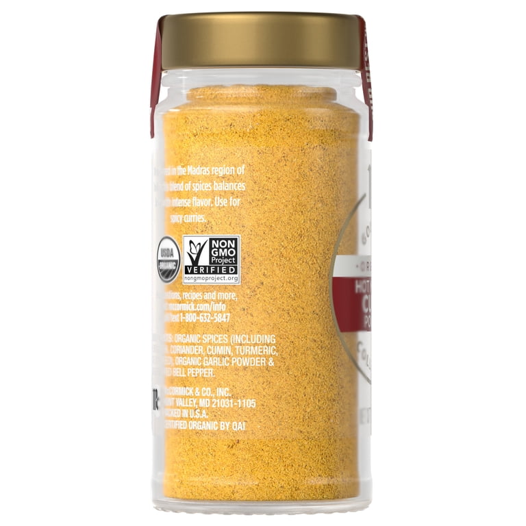 POWDER5　ぐんま McCormick Gourmet Organic Hot Madras Curry Powder, 1.37 oz Bottle