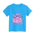 thumbnail image 5 of Staki Kid Fall Shirt Halloween Shirts Toddler Girls Pumpkin Tshirts Kids Halloween Graphic Short Sleeve Tops(Blue,11-12 Years), 5 of 5