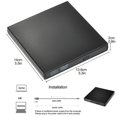 thumbnail image 4 of Freedo Lecteur de CD Externe USB2.0, Lecteur DVD Externe Portable, Combo Graveur Graveur et Lecteur CD-RW DVD-R USB Mince et Portable pour Ordinateur Portable Notebook PC Ordinateur de Bureau, Noir, 4 of 7
