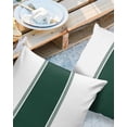 thumbnail image 2 of Pack of 2 Outdoor Pillow Covers, Green White Stripes Minimalist Simple Pattern Waterproof Square Throw Pillowcase Cushion Decorative Pillow Covers for Couch Patio Tent, 20x20 in, 2 of 6