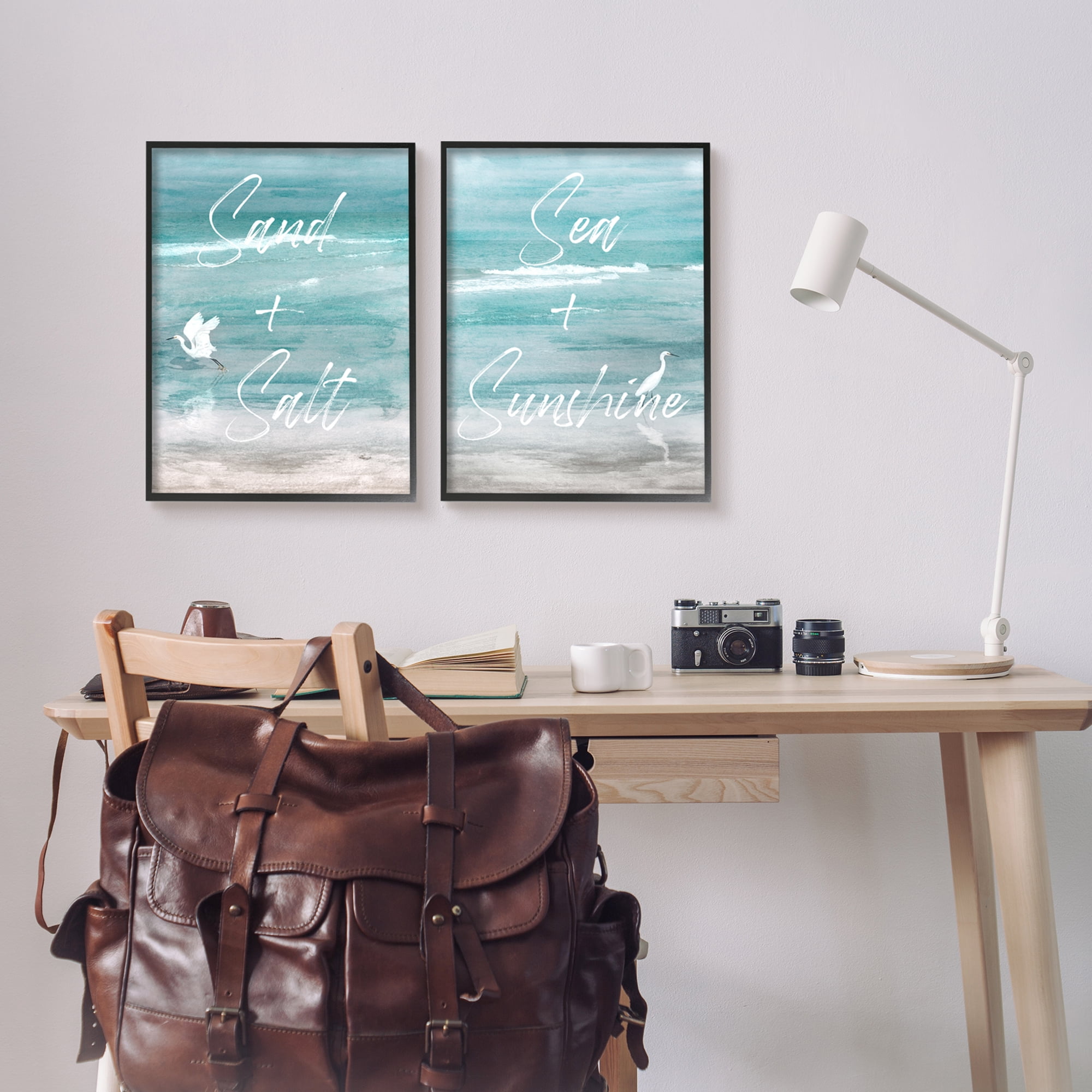 Stupell Industries Coastal Beach Phrases Animals & Insects Painting Black Framed Art Print Wall Art, 16 x 20
