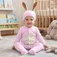 thumbnail image 2 of Baby Boy Easter Outfits Long Sleeve Bunny Jumpsuit and Hats 2 Peice Outfit Set Dress up Party Outfit 9-12 Months Clothes for Boys, 2 of 9
