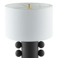 thumbnail image 4 of Jurrah 27" Tall Ceramic Table Lamp with Fabric Shade in Matte Black/White, 4 of 8