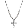 thumbnail image 1 of GHSDFBB Women Pearl Necklace Goth Cross Pattern, 1 of 7