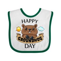 Inktastic Happy Groundhog Day Cute Boys or Girls Baby Bib