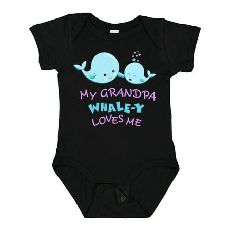 

Inktastic My Grandpa Whale-y Loves Me Gift Baby Boy or Baby Girl Bodysuit
