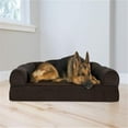 thumbnail image 4 of Furhaven Cama ortopédica para perros grandes/medianos con refuerzos extraíbles y funda lavable, para perros de hasta 55 libras - Sofá de felpa y gamuza - Espresso, grande, 4 of 5