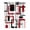 Red, variant on Curtains 63 Inch Length 2 Panels, Red Black Geometric Grommets Window Treatment Curtain, Farmhouse Minimalist Abstract Art Thermal Curtains Drapes for Living Room/Bathroom