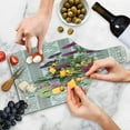 thumbnail image 4 of Flower Cutting Board, Fresh Colorful Spring Bouquet on Neutral Vintage Ornaments, Decorative Tempered Glass Cutting and Serving Board, in 3 Sizes, by Ambesonne, 4 of 5