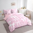 thumbnail image 3 of Feelyou Fashion Bow-tie Kid Bedding Comforter Set 7pcs, Princess Ribbon King Bedding Sets, 3 of 8
