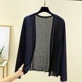 thumbnail image 2 of Yubnlvae Navy Women's Thin Long Sleeved Cardigan for Women for Summer Short Styles for Flying Border Sun Clothes Large Size Loose Air Conditioning Shawl Exterior Exterior, M, 2 of 5