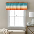 thumbnail image 3 of Bohemian Gradient Blue Valance Curtain Modern Minimalist Red Orange Ocean Beach Window Valances Rod Pocket Short Curtains Window Treatments for Kitchen Bedroom Bathroom Laundry 54" x 18", 3 of 9