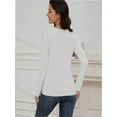 thumbnail image 2 of Womens Long Sleeve T Shirt Scoop Neck Shirts Skinny Fitted Casual Basic Tops, 2 of 5